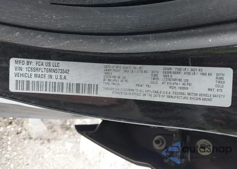 2021 Ram 1500 Rebel 4X4 5'7 Box from USA, damaged, VIN 1C6SRFLT6MN573542